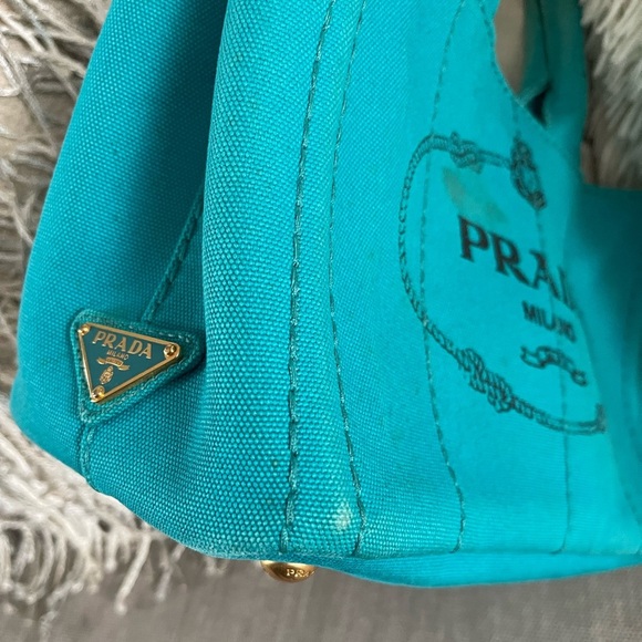 PRADA CANAPA IN A GORGEOUS TEALISH BLUE - Picture 2 of 14